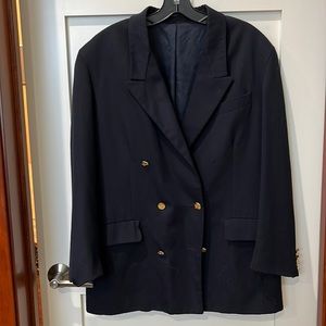 Burberrys double breasted wool suit jacket. American size 12.